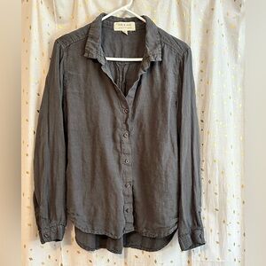 Cloth and Stone Gray Linen Button-Up